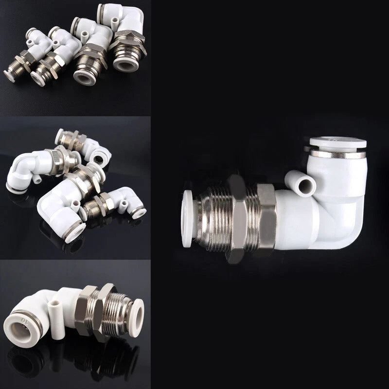 Bulkhead Push-In Fittings | Pneumatic Connectors for Air & Water Hose Tube | 4mm–16mm