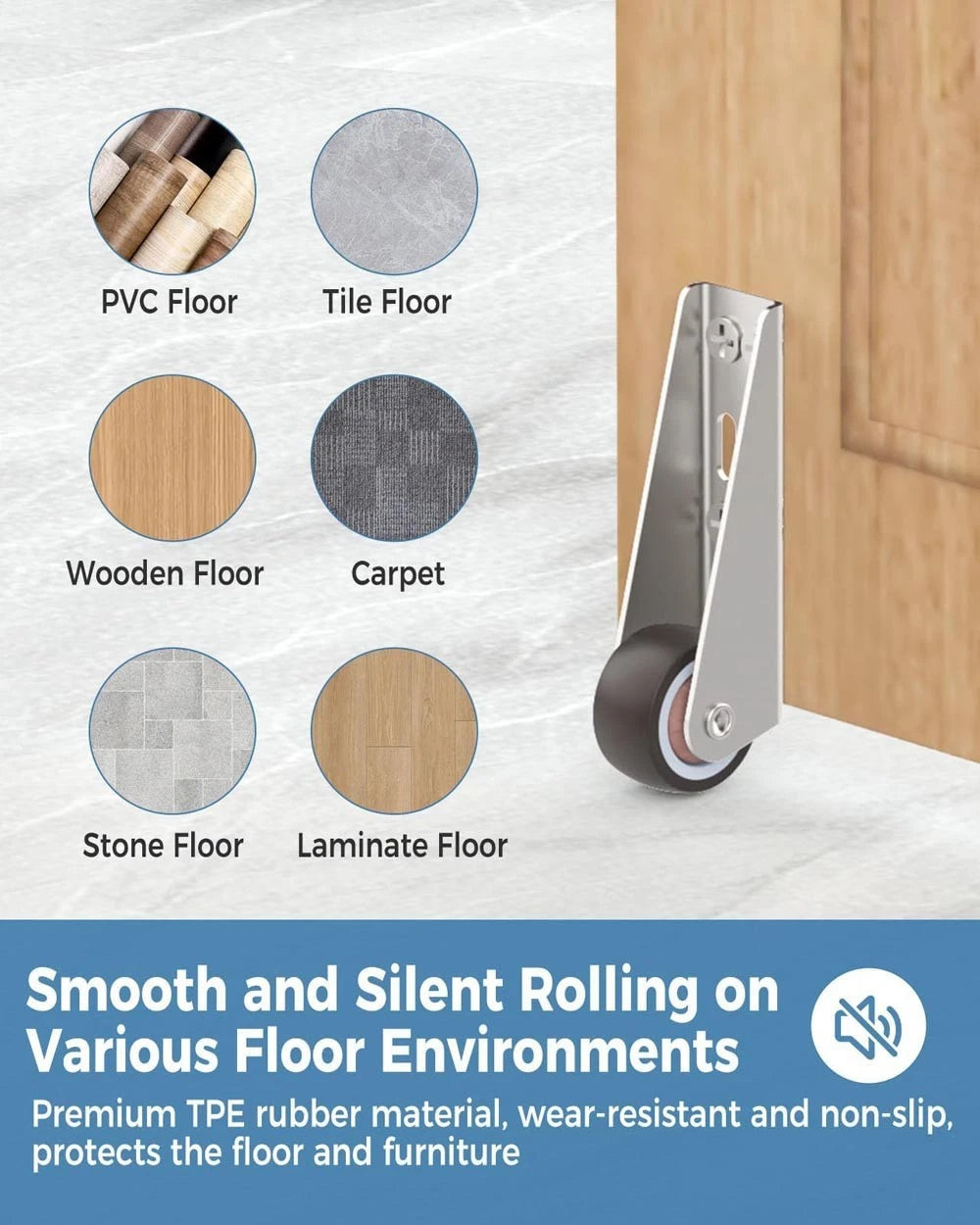 Silent Directional Roller Mobile Door Support Moving Wheel Gate Casters Pulley