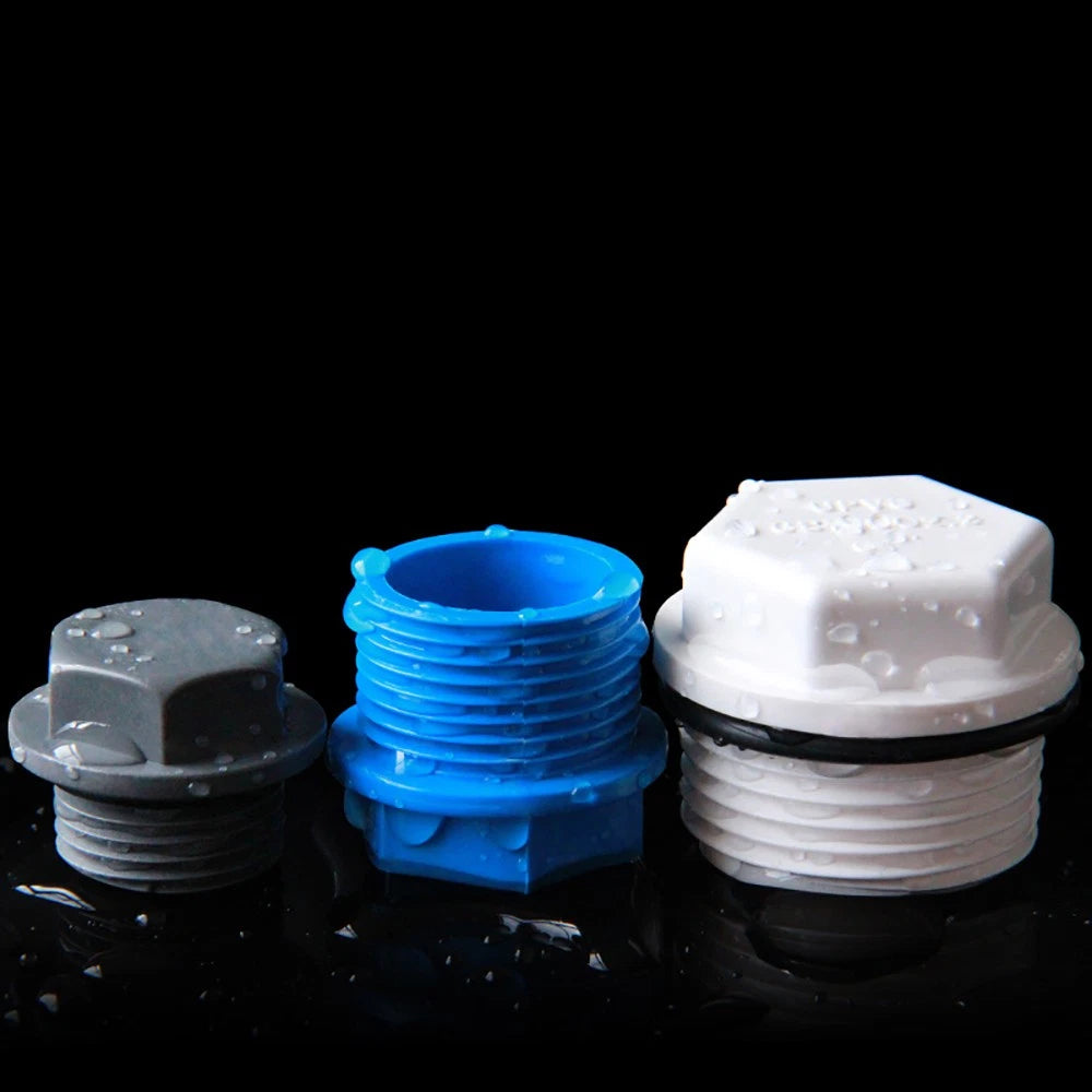 1 2" 3 4" 1" PVC Male Thread Water Supply Pipe Cap Stop End Lock Fittings Hex