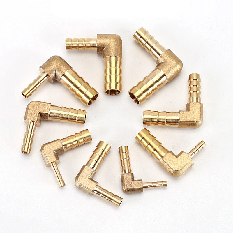 Brass Elbow Hose Tail Reducer Fitting — Air Water Gas Fuel Tubing Connector
