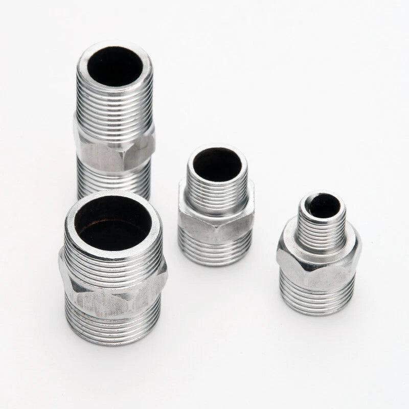 201 Stainless Steel BSP Barrel Nipples — Male Thread Straight & Reducing Pipe Fittings