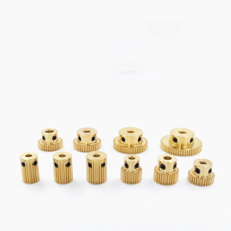 Mod 0.5 Brass Pinion Gear Spur Gears 20-60 Teeth 4-12mm Bore With Screw Hardened