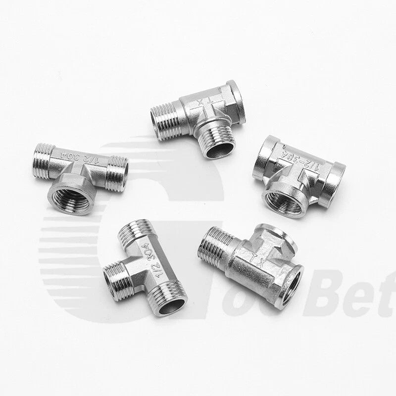 Stainless Steel Equal Tee BSP Pipe Fitting | 1/2" 3/4" 1" Female & Male Thread