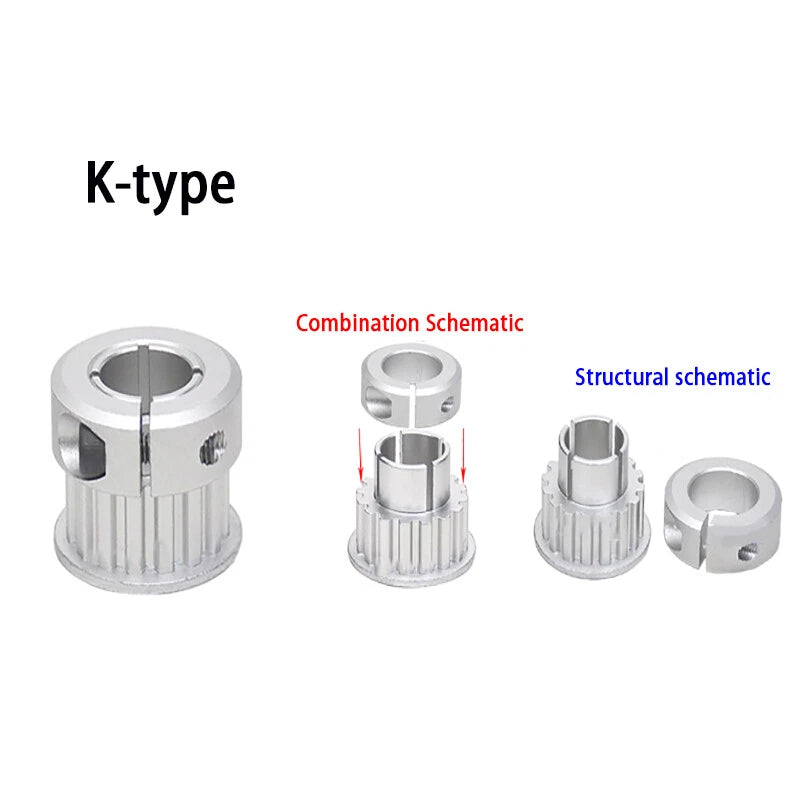 Bore 5 to 15mm CNC Pulley, Clamping Type, For 10mm/15mm Wide 3M Timing Belt