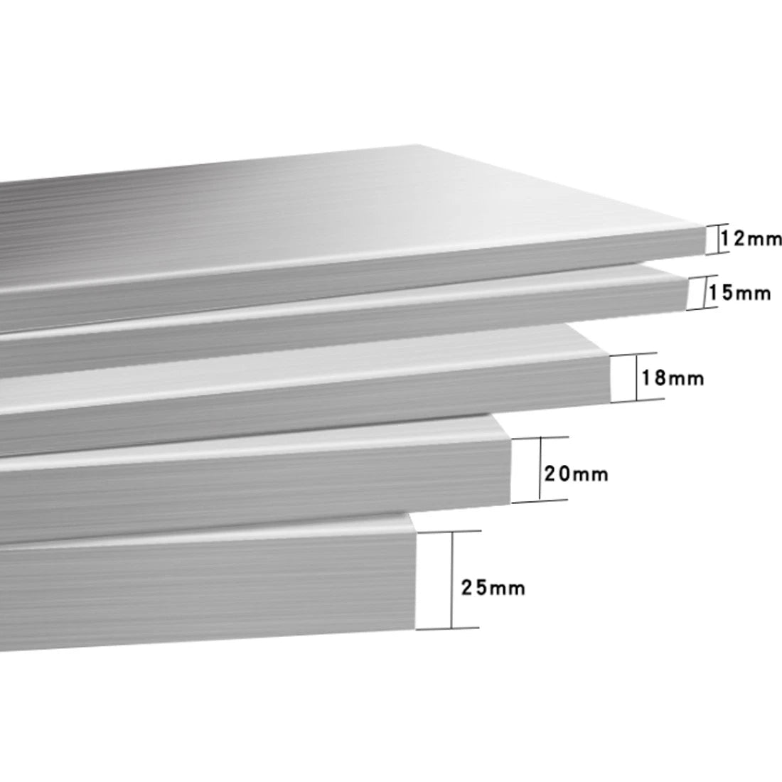 Stainless Steel Flat Bar Plate Grade 304 Various Size & Length 100/200/300/500mm