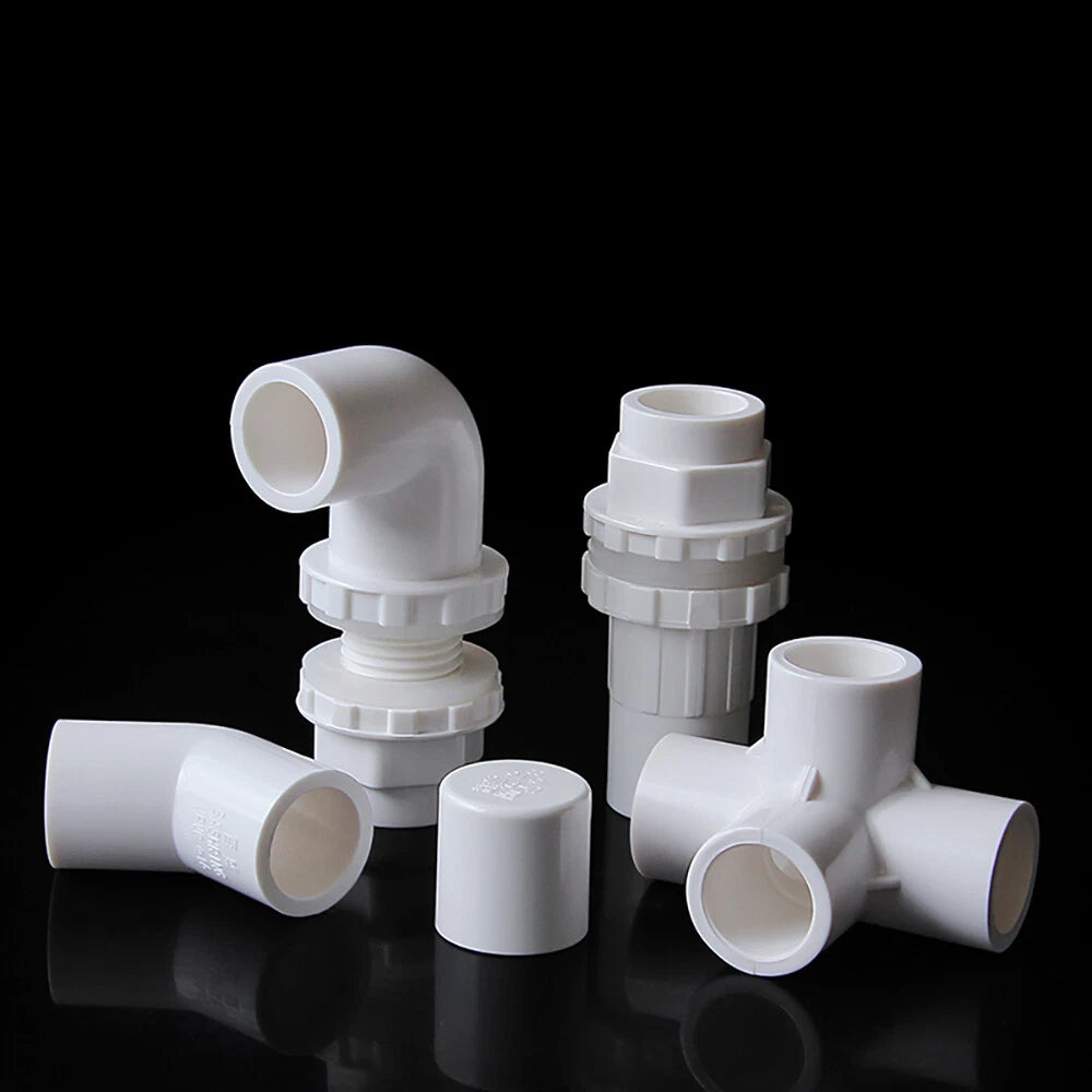 PVC White 16mm ID Pressure Pipe Fittings Metric Solvent Weld For Fish Tank  Pond