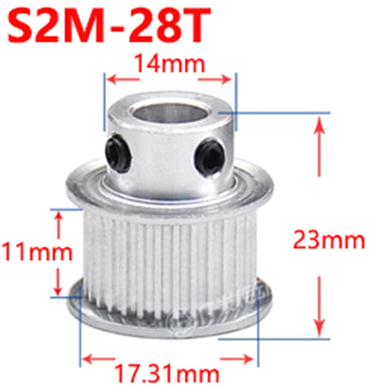 S2M 28-50T Timing Pulley 10mm Belt Synchronous Wheel Gear 3D Printer Bore 4-15mm