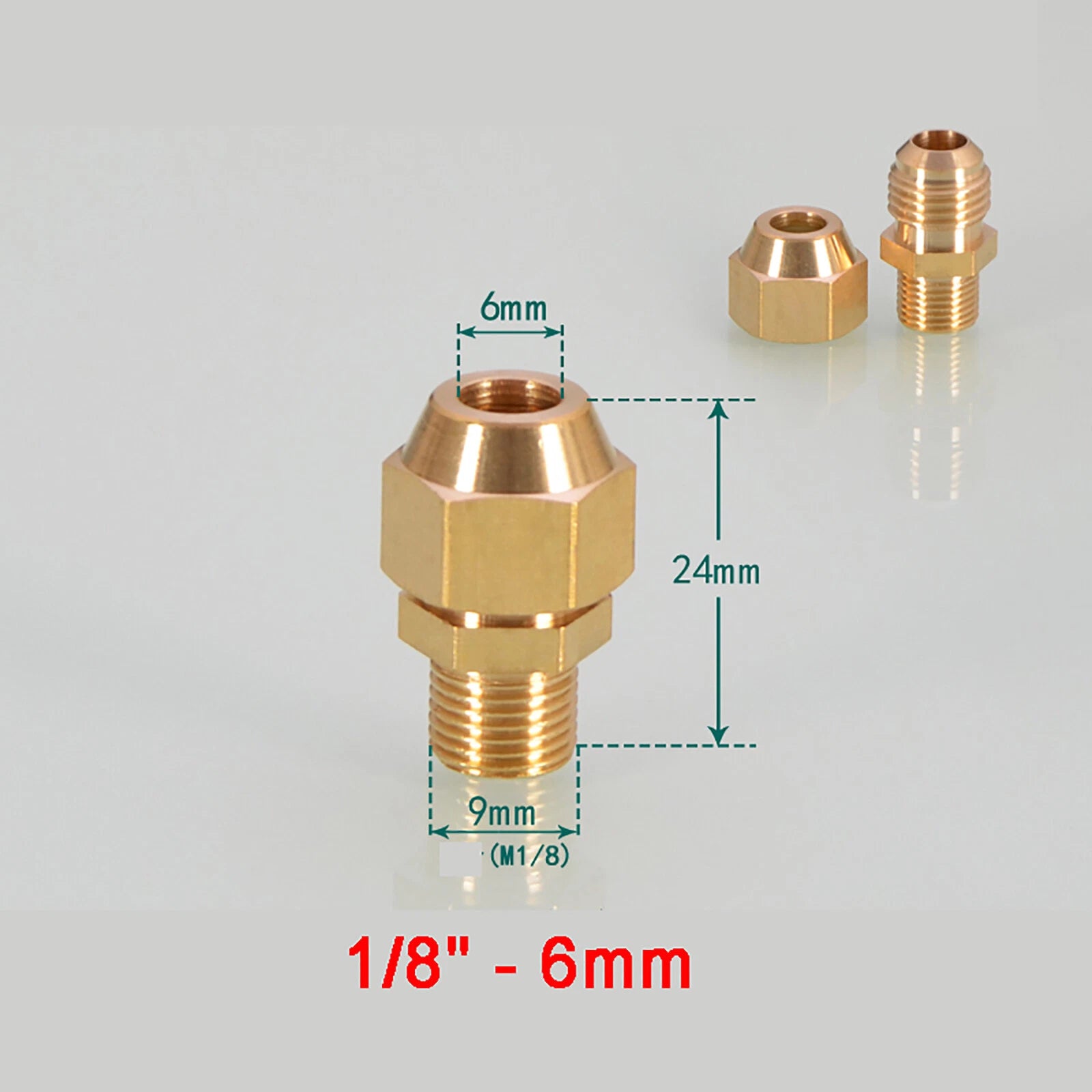 Brass Straight Flare Tube Connector Fittings — 1/8" to 1/2" × 6mm–12mm