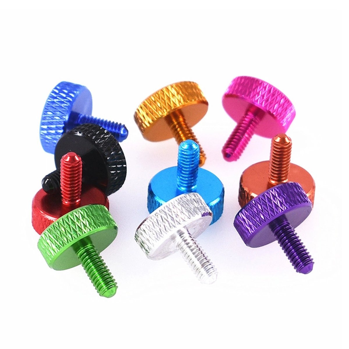 M3 Aluminum Knurled Thumb Screws | 10 Colors | 6mm 8mm 10mm | Hand Tighten Grip Knob Bolts - HomeDIYer