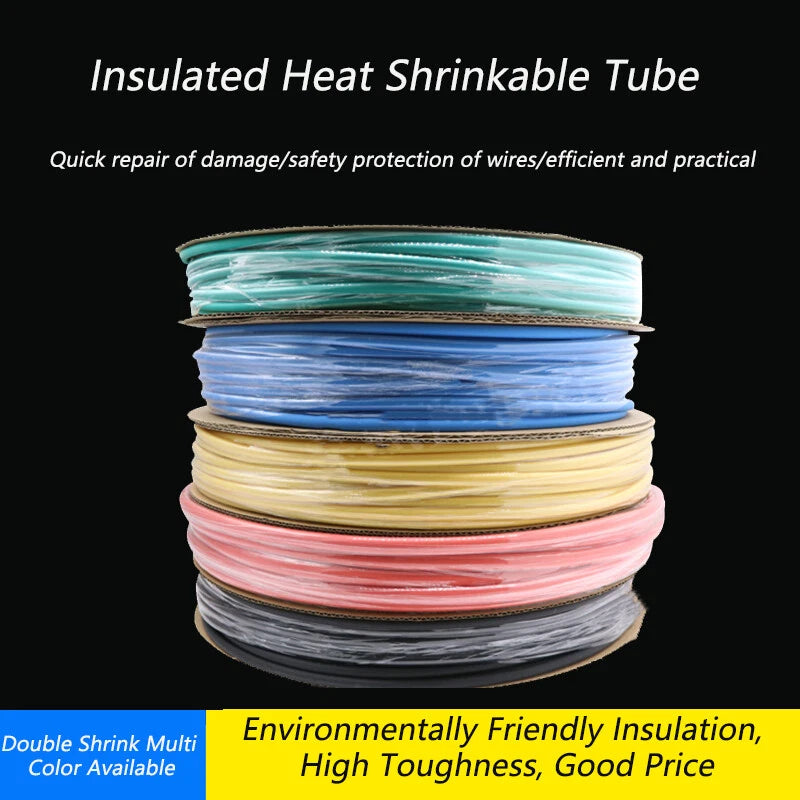 Heat Shrink Tubing 2:1 Ratio — Colored Cable Sleeve, 1mm–5mm, 7 Colors