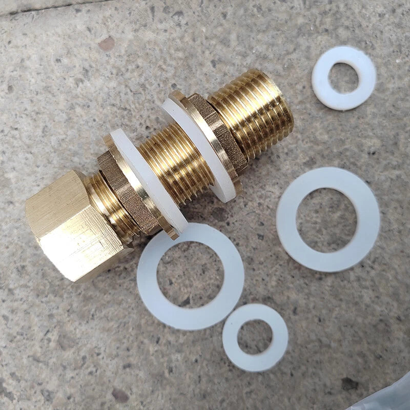 Brass Bulkhead Fitting — Tank Outlet Connector for Water Butts & Barrels | 1/2", 3/4", 1"