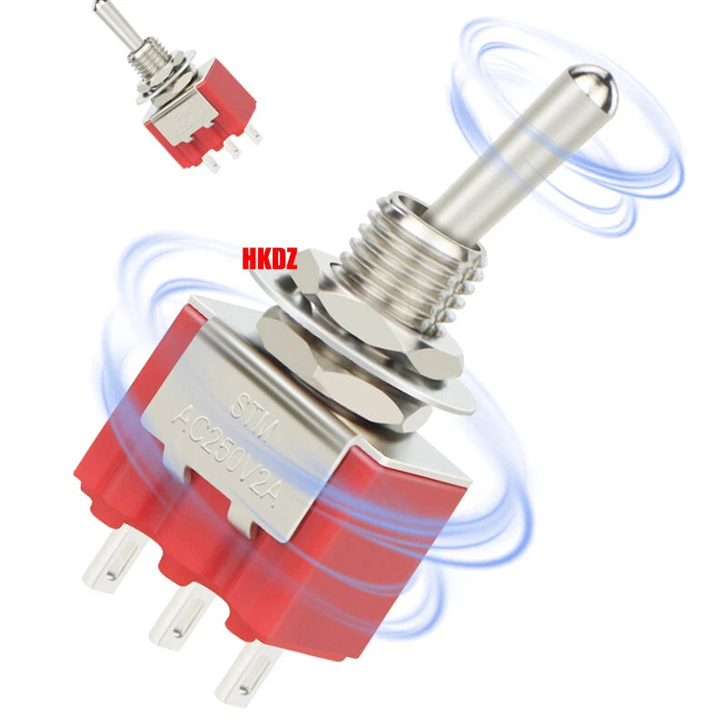6mm Mini Toggle Switch DPDT 2/3 Position 3/6 Pin — AC 125V 250V for Boat Car DIY