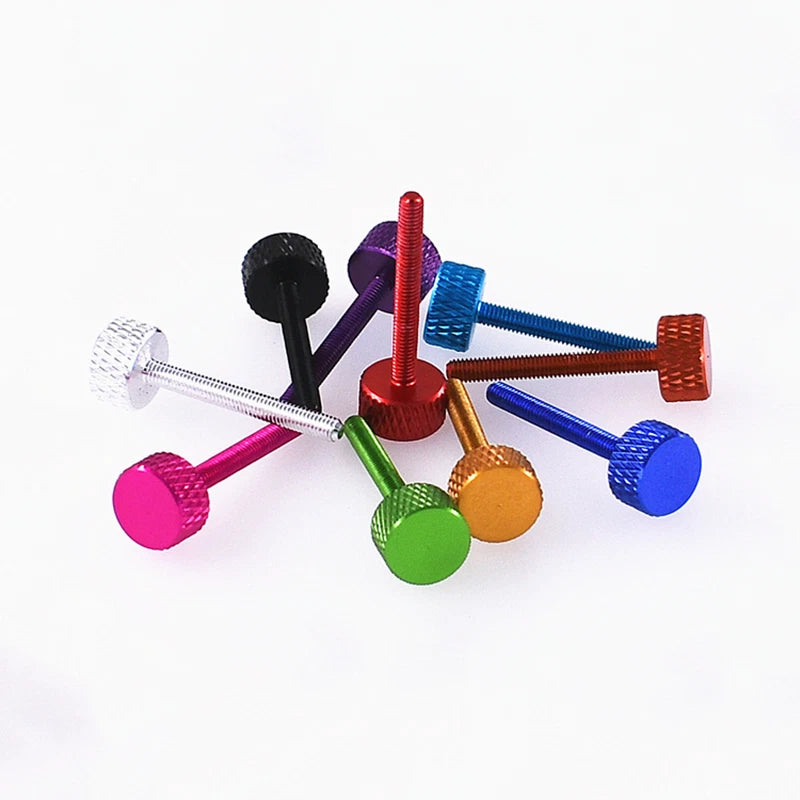 M3.5-M4 Aluminum Alloy Knurled Thumb Screws Hand Grip Knob Bolts 4.5mm-30mm