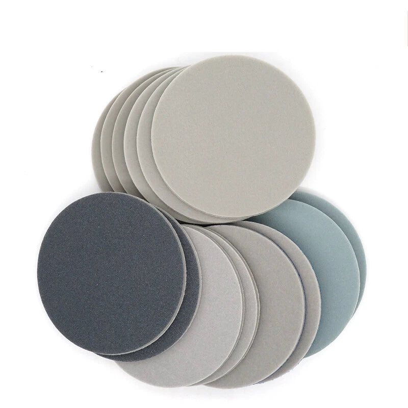 Sponge Abrasive Sanding Disc Sandpaper Hook Loop Polishing Pads 300 - 3000 Grit
