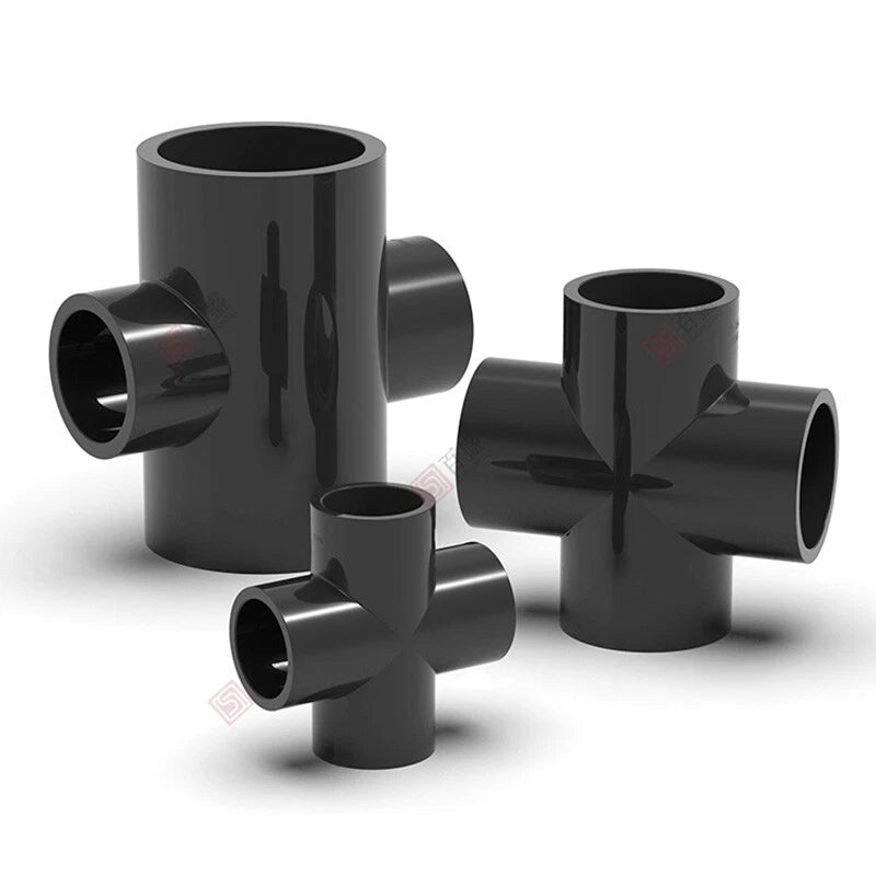 PVC UPVC 4-Way Water Supply Pipe Fittings Adapter Connector Joint ID 20mm-110mm