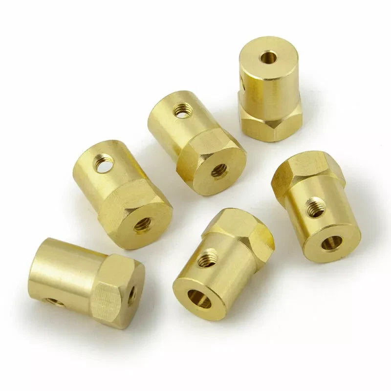 3-8mm Brass RC Car Wheels Shaft Motor Flexible Coupling Coupler Hex Connector