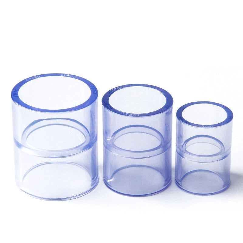 UPVC PVC Pipe Fittings Tee Straight Cap Elbow Clear Plumbing Couping ID 20-110mm
