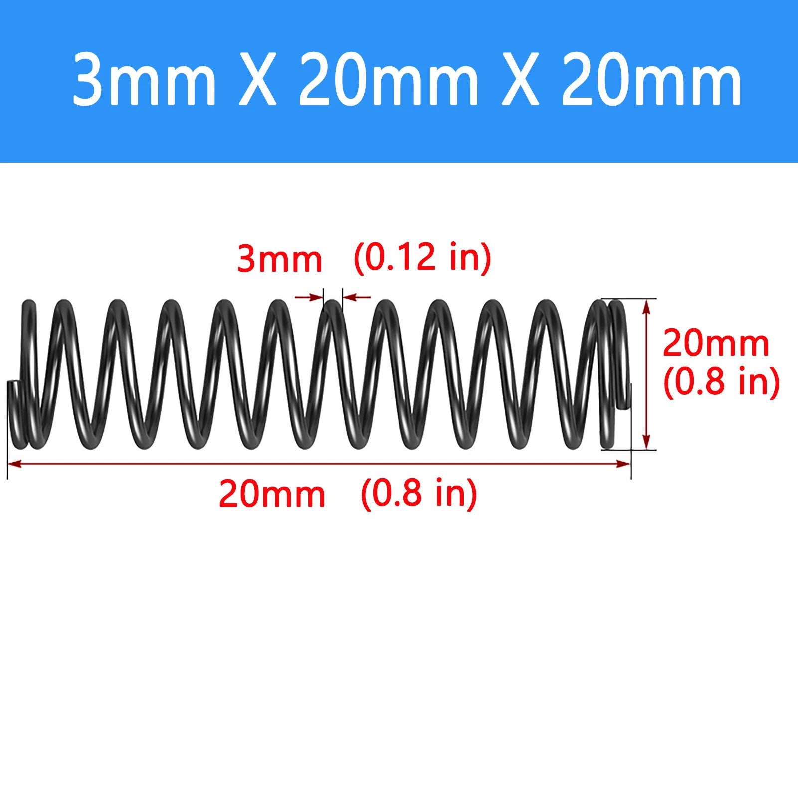 Springs Compression springs Extension spring Blank Wire diameter 3mm 6mm