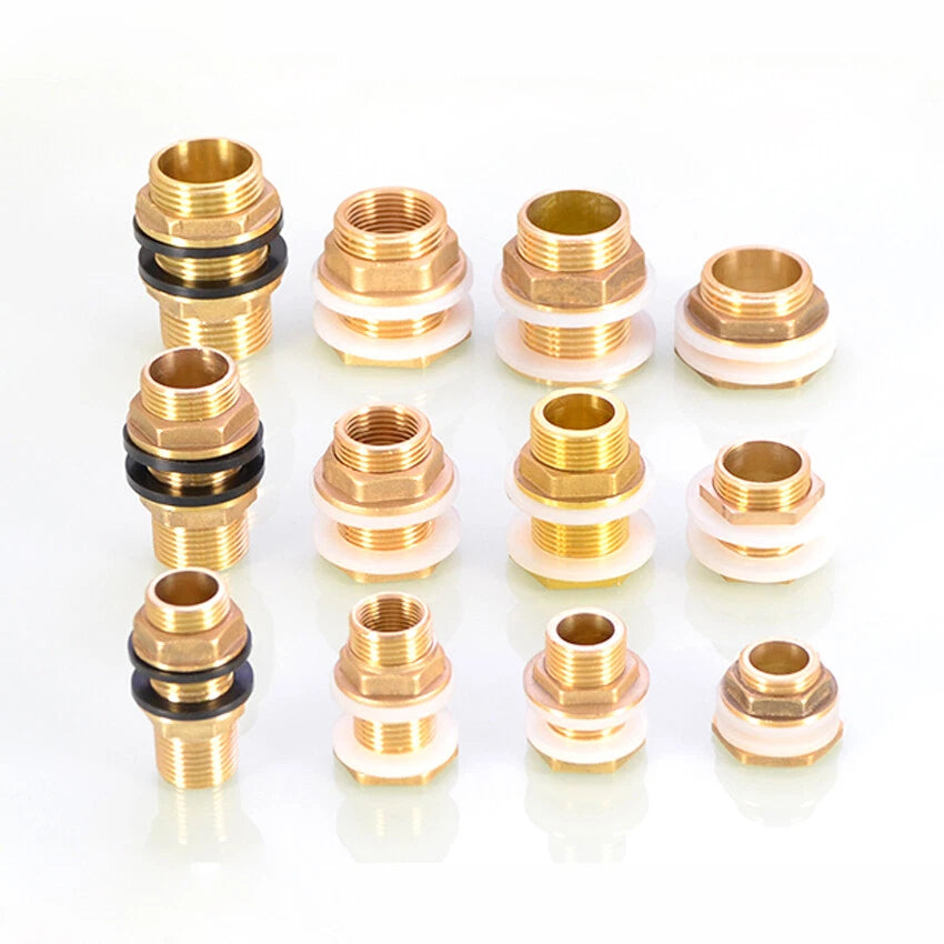 Brass Threaded Water Tank Connector — Male/Female NPT Pipe Fitting for Water Tower & Storage Tank