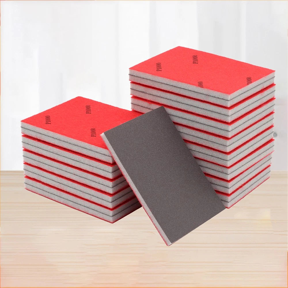 Square Sponge Sandpaper Sheets — P180 to P2500 Grit Wet & Dry Flexible Foam Abrasive 100x75x5mm