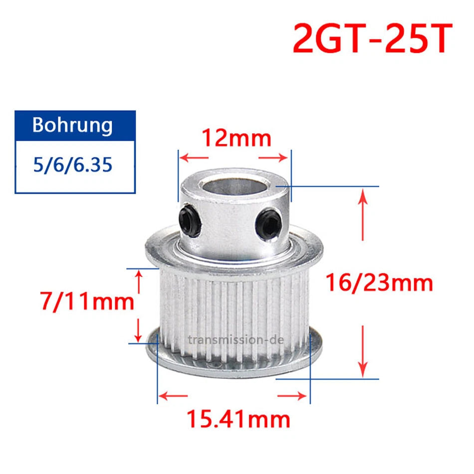 GT2 24T-72T Timing Belt Pulley Synchronous Wheel for 6mm 10mm Width Drive Belt