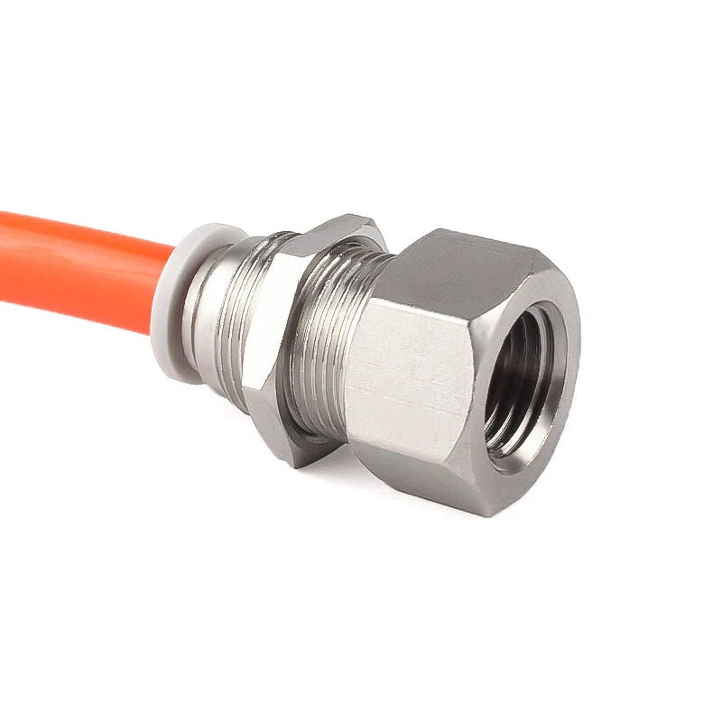 Bulkhead Female Thread Pneumatic Push-In Fittings | 4–12mm Air Hose Tube Connector