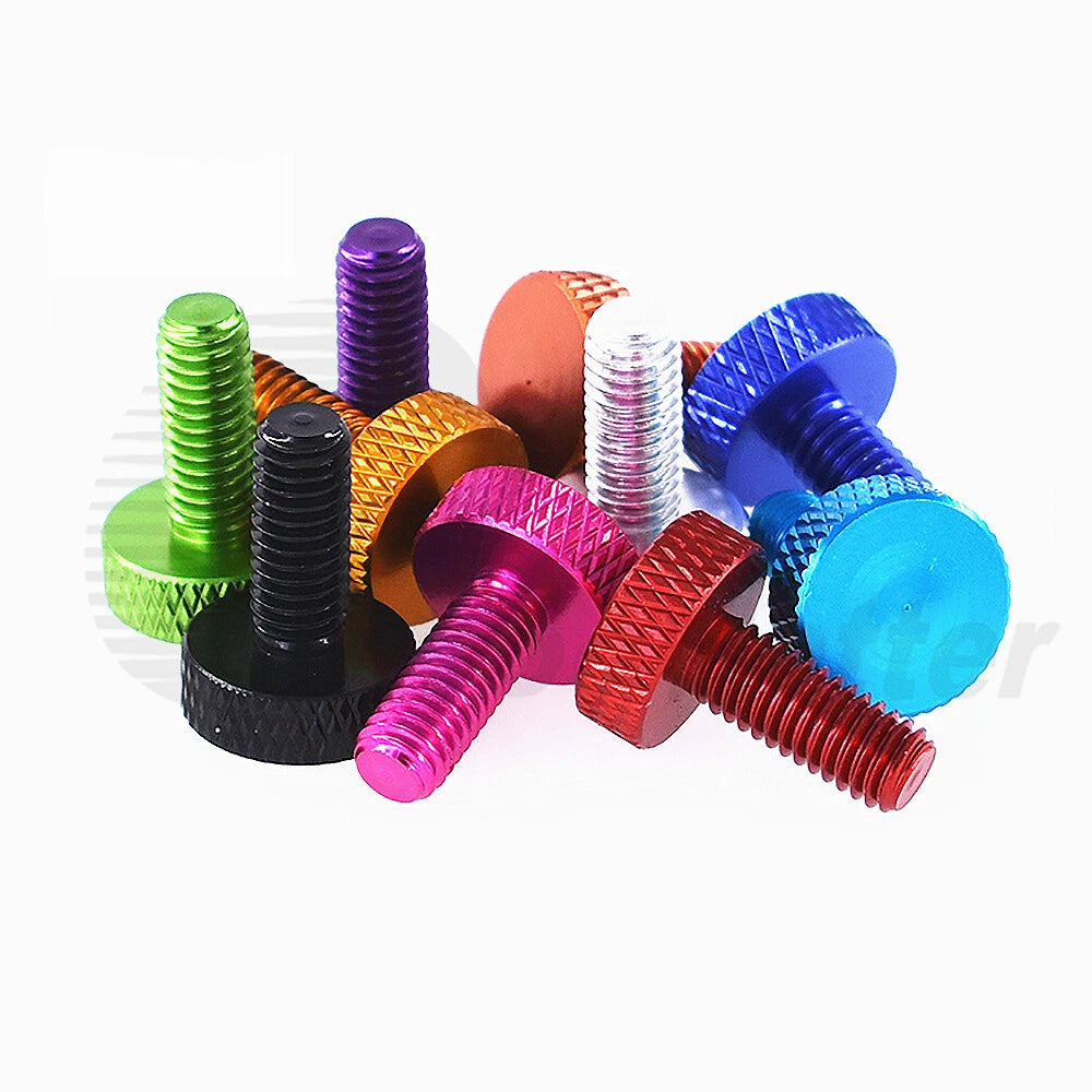 M4 M6 Knurled Thumb Screws Hand Grip Bolts 6-30mm Aluminum Anodised 10 Color D14