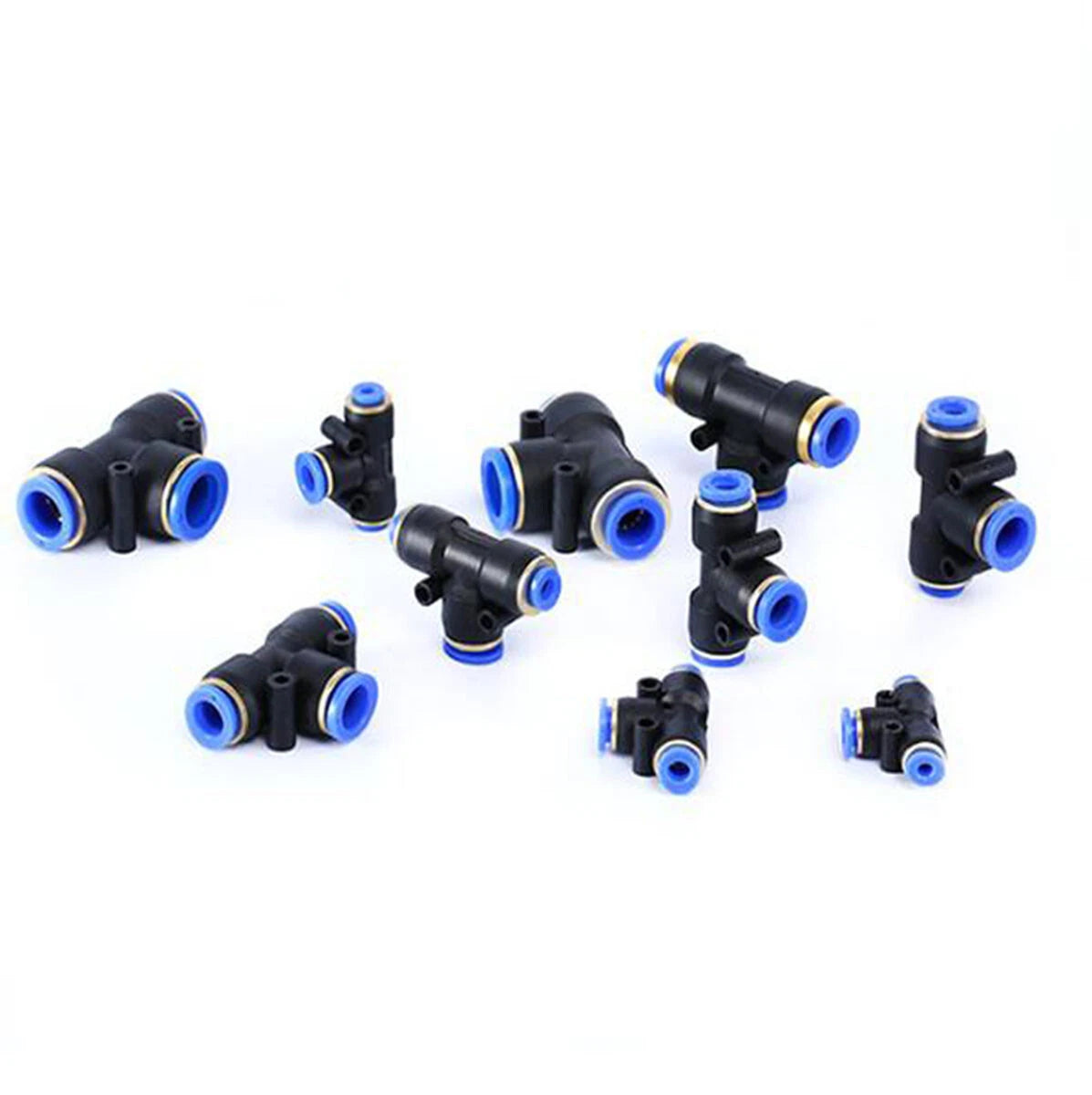 Nylon Pneumatic Reducer Tee 3-Way Connector Hose Tube Inline Push-In Fittings