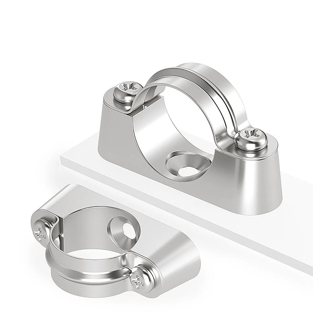 Stainless Steel Pipe Clamp Mount Support Brackets — Wall Fixing Base Fittings