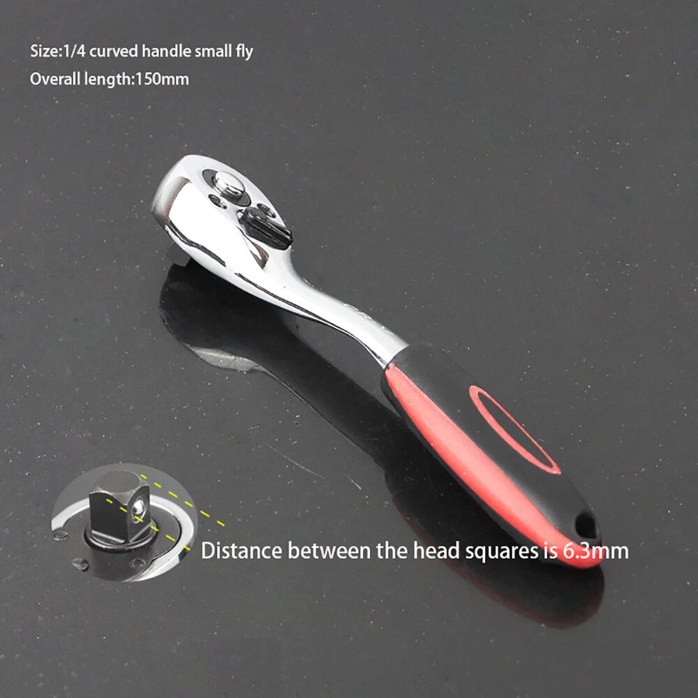 Drive Socket Ratchet Handle Wrench 24/ 72 Teeth Quick-release Reversible Sleeve