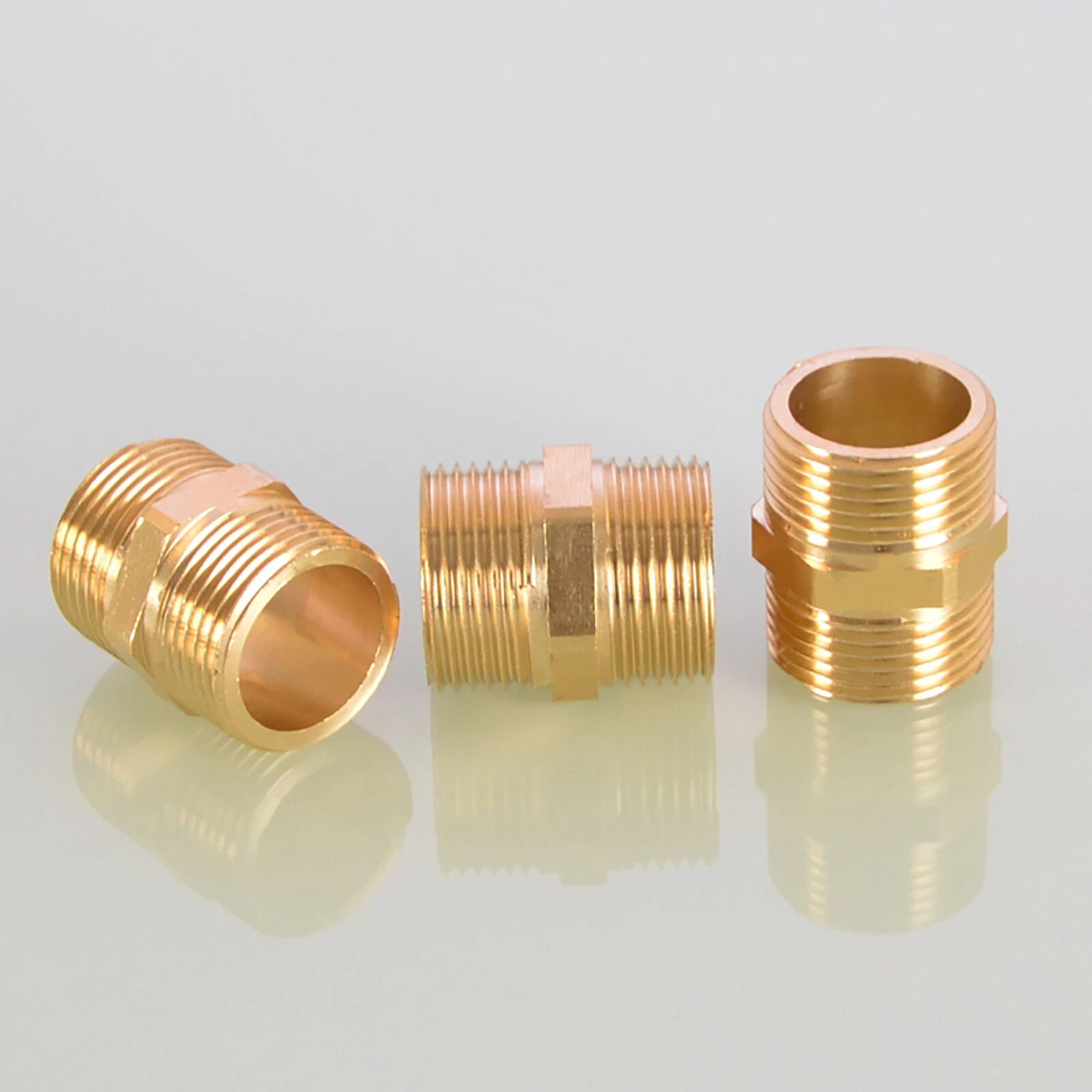 Brass Hex Nipple BSP Male to Male Pipe Fitting — Equal & Reducer