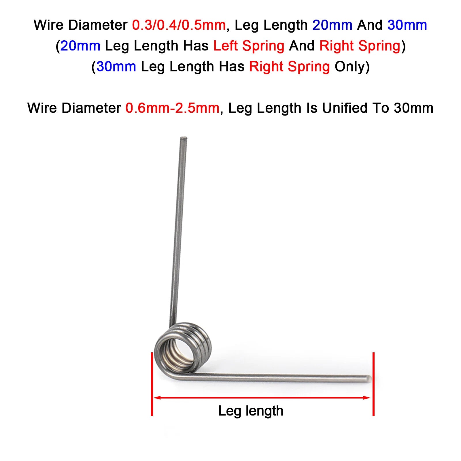 New Multifunctional Torsion Spring Steel Double 2mm Wire Diameter，10 to 20mm OD