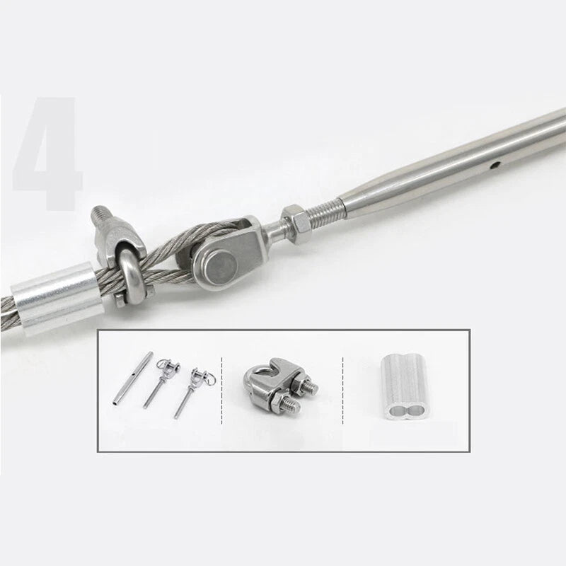 Wire Rope Cable Rigging Accessories Turnbuckle Sleeves Pulley Clip Clamp Link
