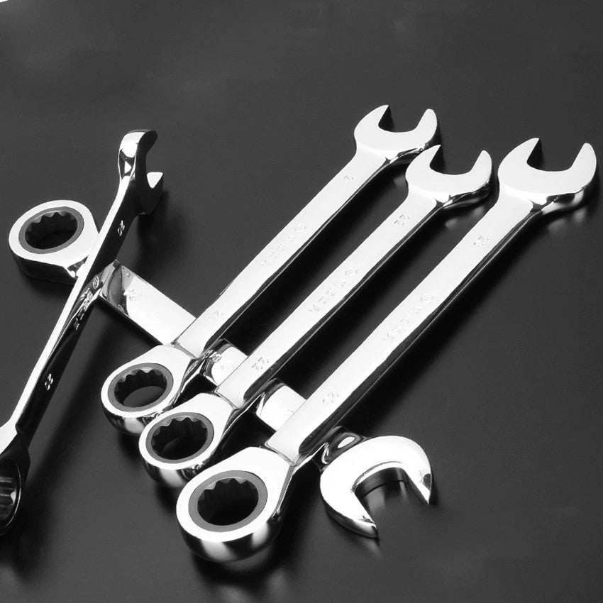Ratchet Open End Ring Combination Spanner Wrench Set Automotive Tool 6mm-24mm