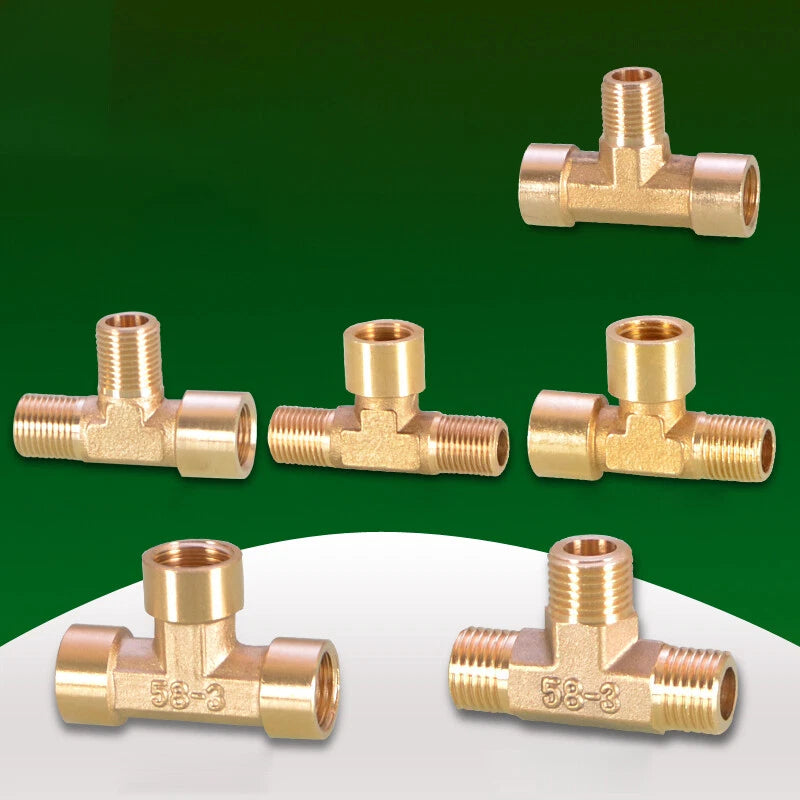 BSP Brass Tee Pipe Fitting – Male & Female Thread T-Shape Connector