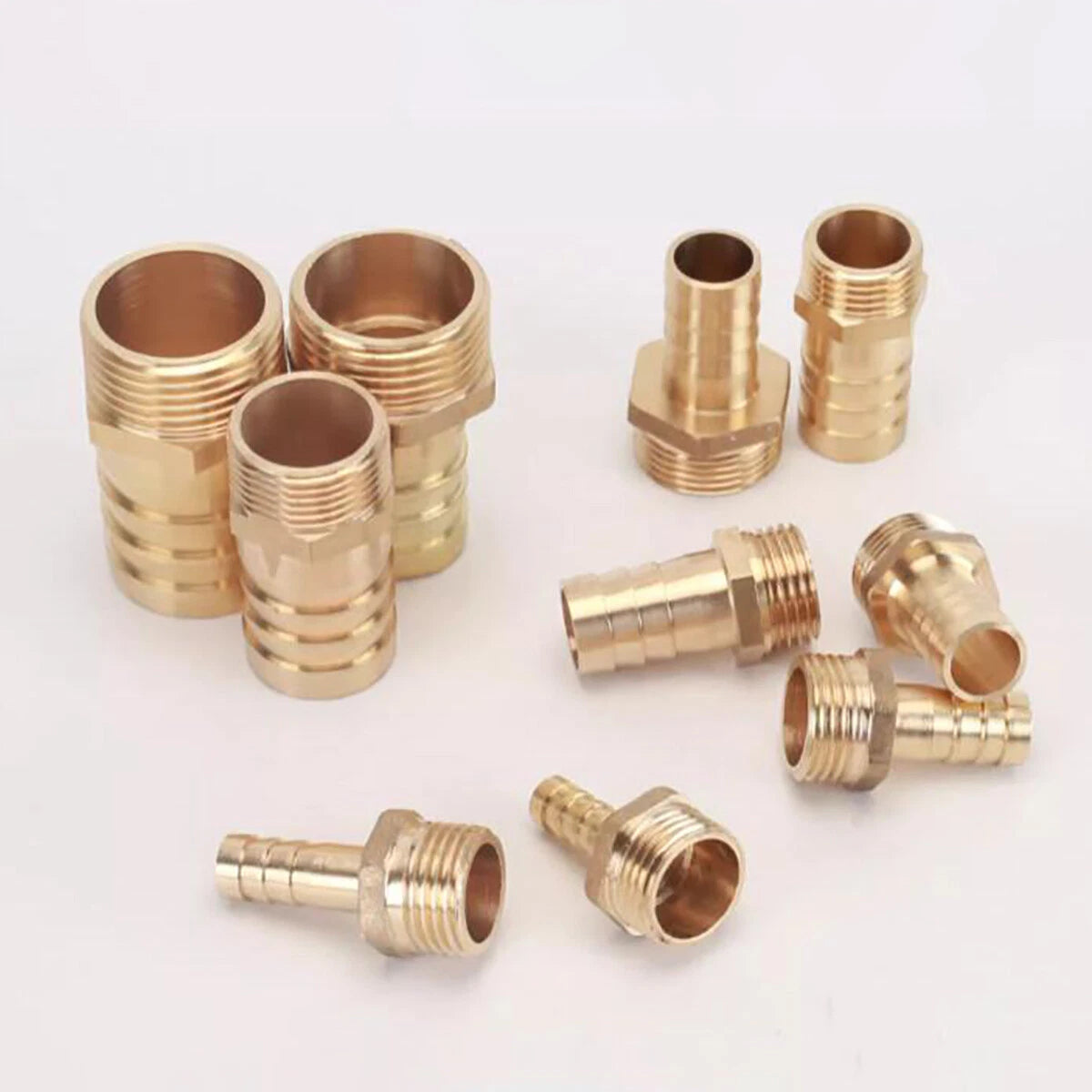 Brass Male BSP x Barbed Hosetail Connector — Air Water Fuel Gas Pipe Fitting