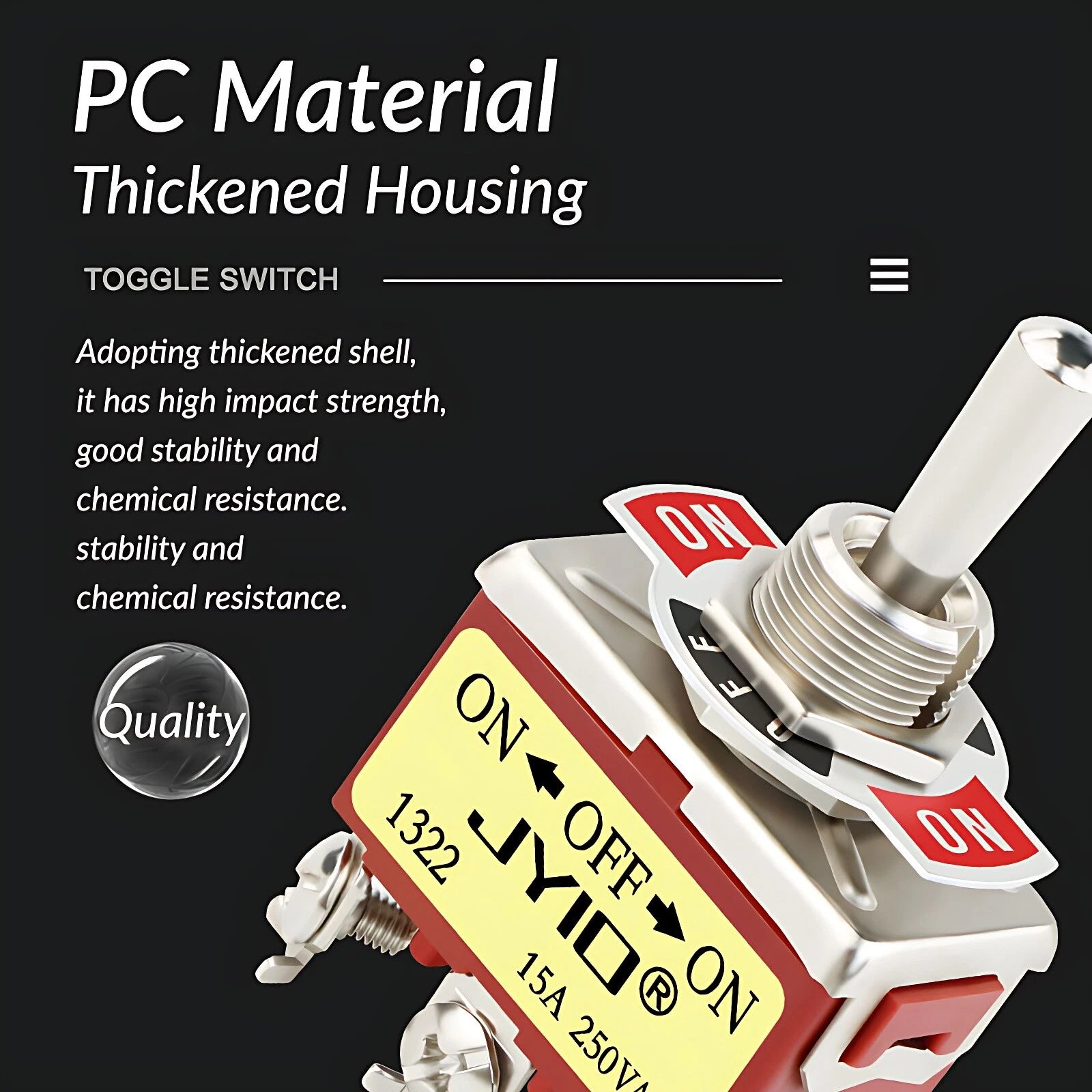 Heavy Duty Metal Toggle Switch – 15A 250VAC, 2/3/4/6 Pin, ON-OFF & ON-OFF-ON
