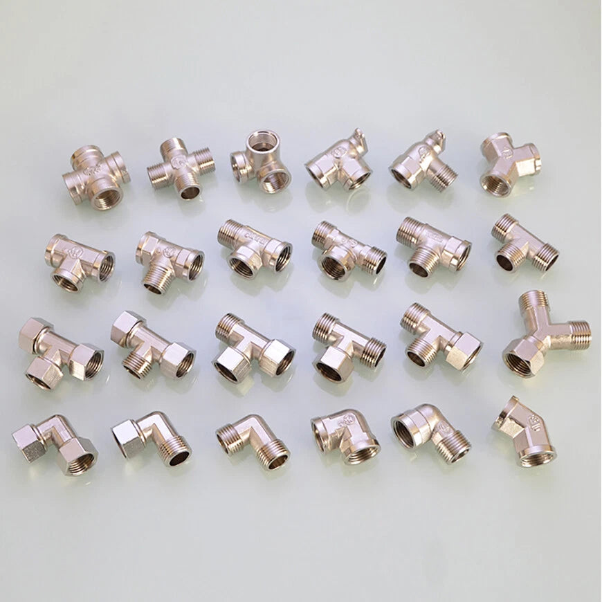 BSP 1/2" Brass Pipe Fittings – Tee, Elbow, Cross & Y-Connector