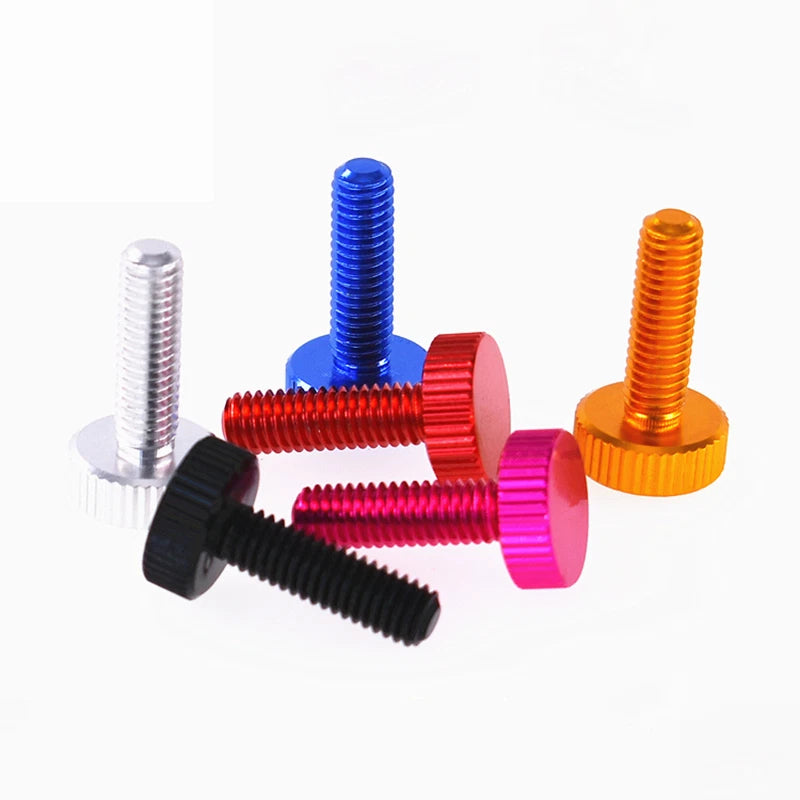 M2–M6 Aluminum Alloy Knurled Thumb Screws | Hand-Tighten Knob Bolts, 10 Colors