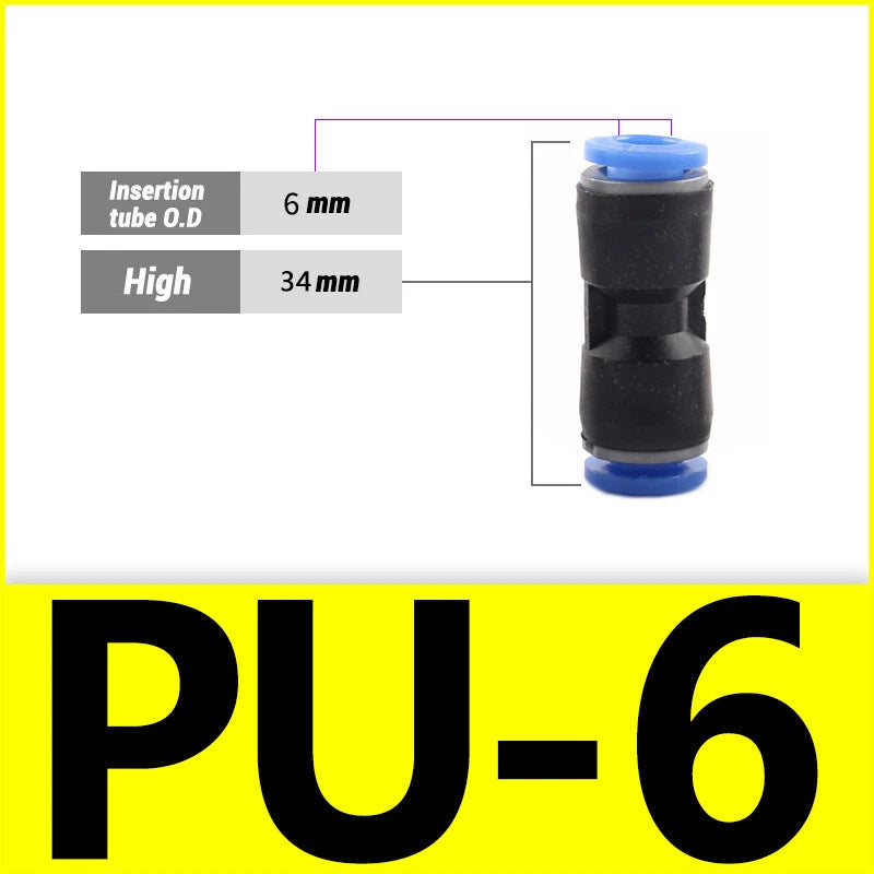 Nylon Pneumatic Push Fit Connector Tube Pipe Joiner Speed Air Water Lines Hose