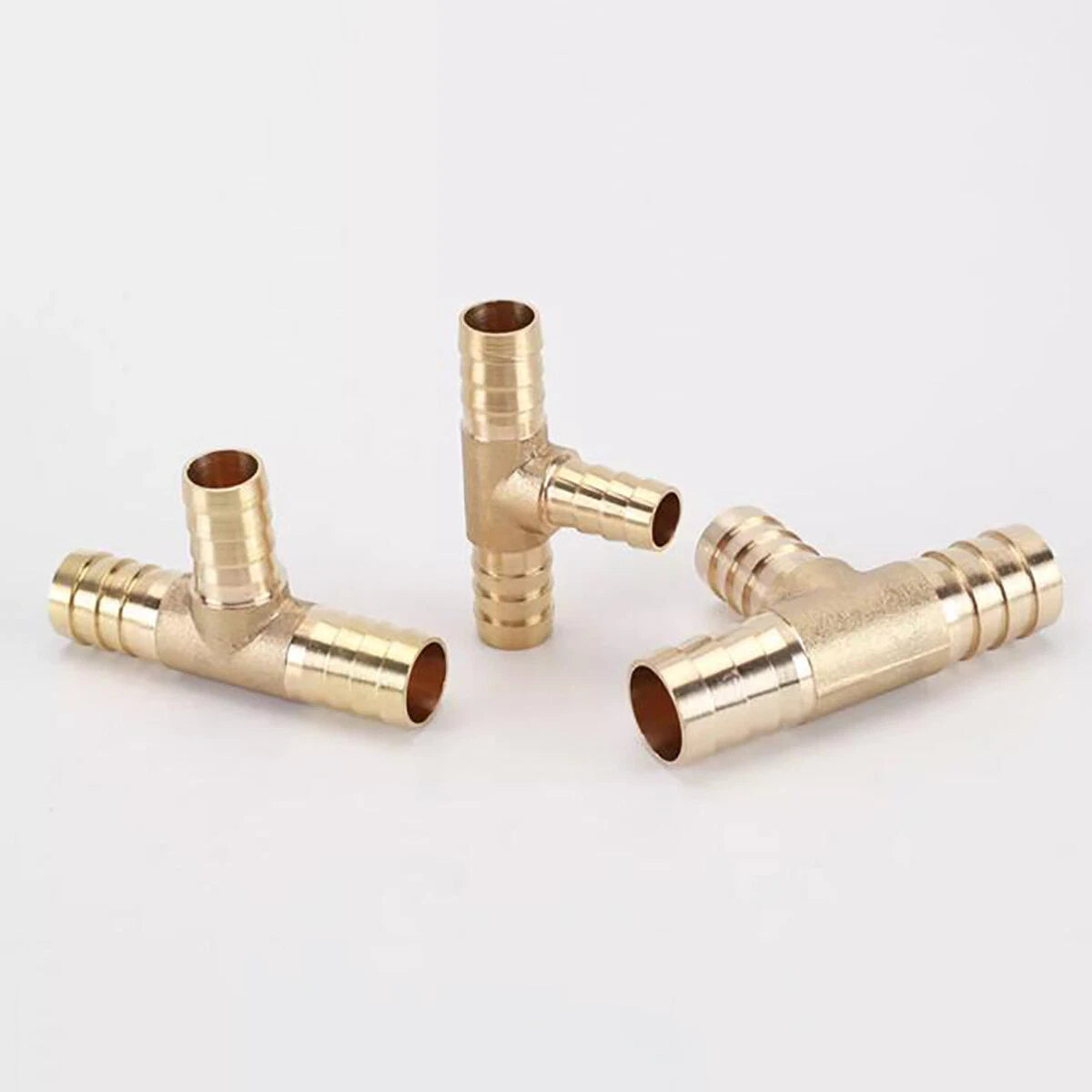 Brass Barbed T-Piece Hose Joiner Reducer Tee Connector — Air, Water & Fuel Fittings