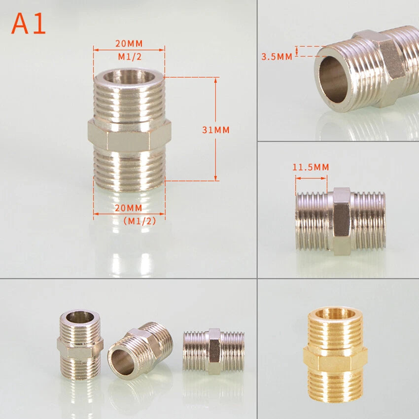 BSP 1/2" Brass Pipe Fittings — Adapters, Elbows, Tees & Connectors