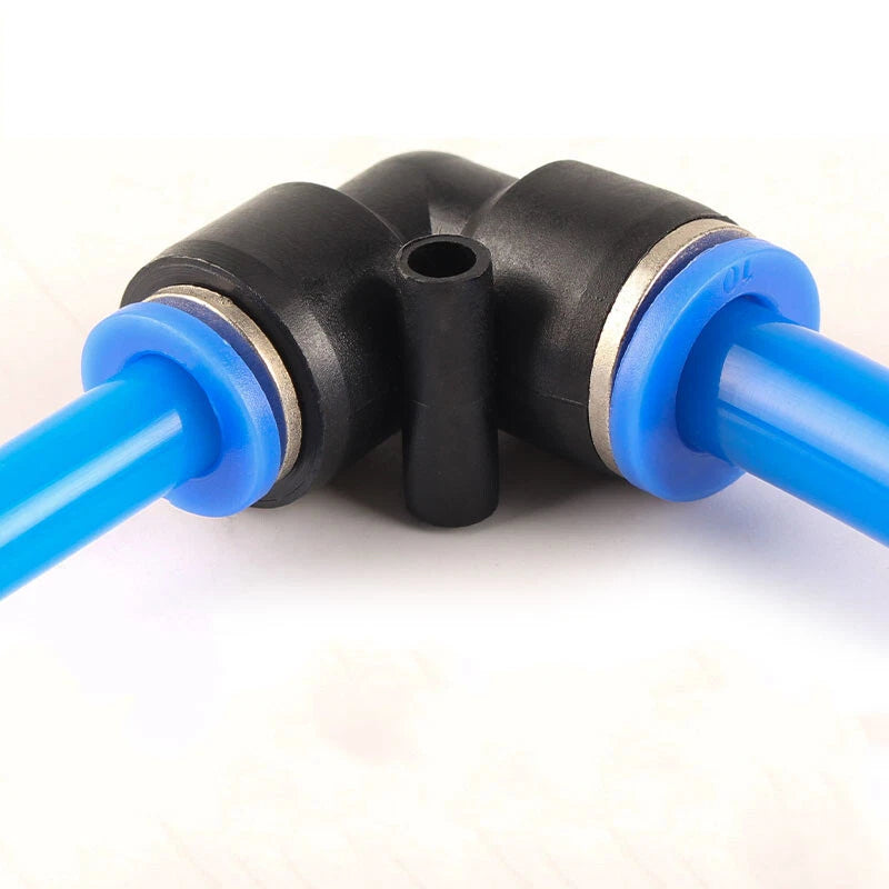 Pneumatic Push-In Elbow Fittings — Equal & Reducing Elbow Connectors for Air & Water Hose
