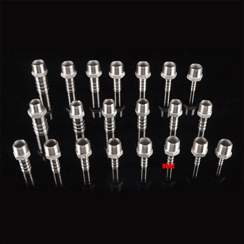 Stainless Steel 304 Barb Hose Tail Connector – 1/2" & 3/4" BSP Male Thread Hose Fittings
