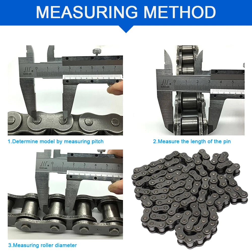 Roller Chain Single Row-Double Row Transmission Chain Manganese Steel 04C 06B