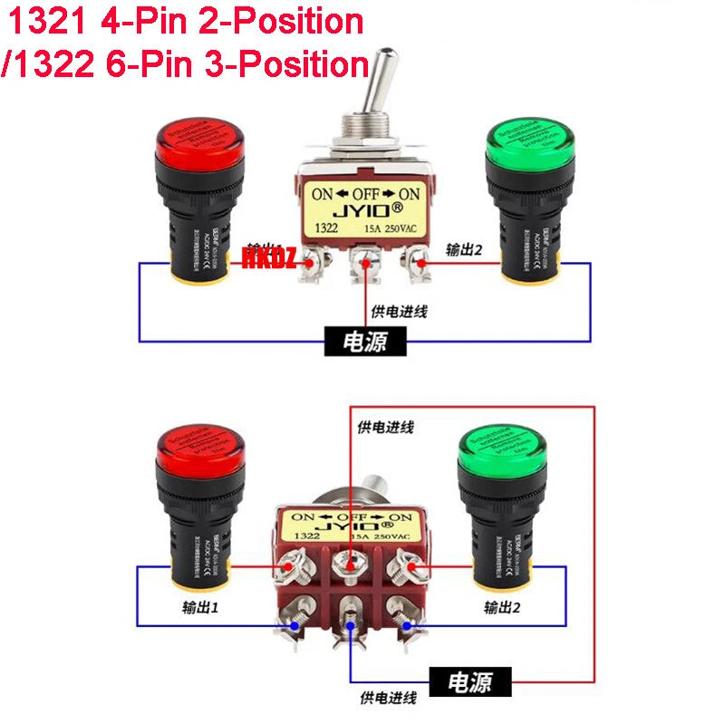 Heavy Duty Toggle Switch — 2/3 Position SPST DPDT, BEM & E-TEN Series, Pin or Screw Terminal