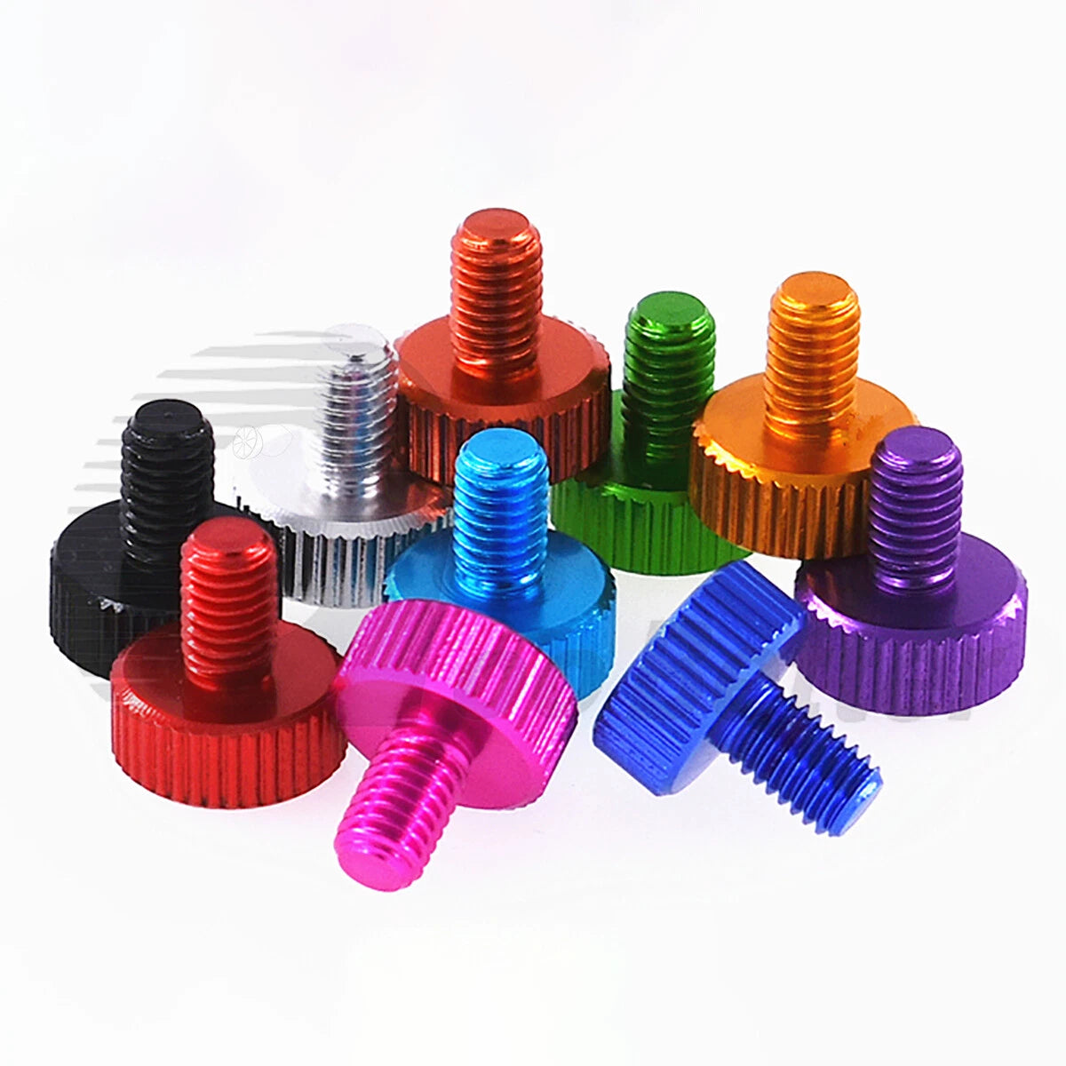 Aluminum Knurled Thumb Screws – M2 to M6 Flat Head Hand Grip Bolts, 10 Colors