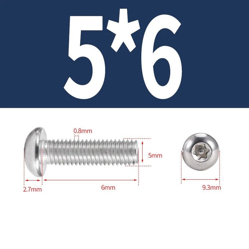 M5 M6 A2 Stainless Pan Head Torx Pin Security Machine Screws | Anti - Vandal Bolts - HomeDIYer