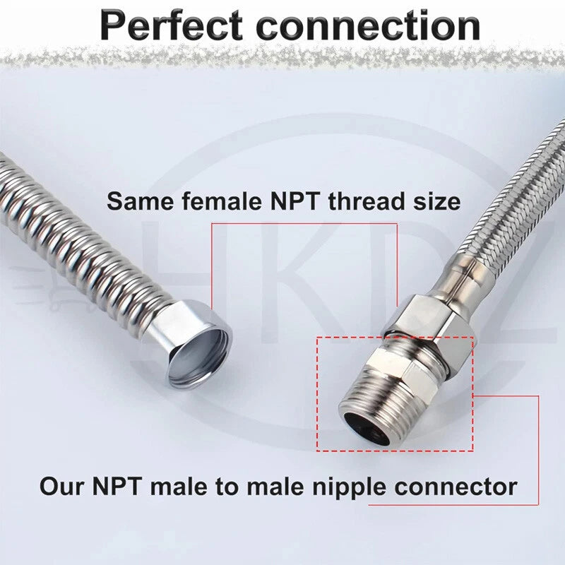 BSP Male to Male Stainless Steel Hexagon Nipple Pipe Fittings | 201 / 304 / 316 | 1/8" to 4"