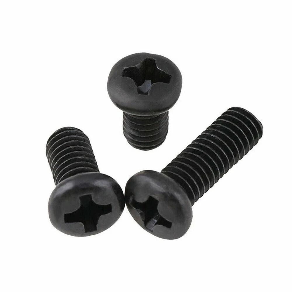 M2 M2.5 M3 M4 M5 Black Zinc Phillips Pan Head Machine Screws – Carbon Steel, 3–20mm